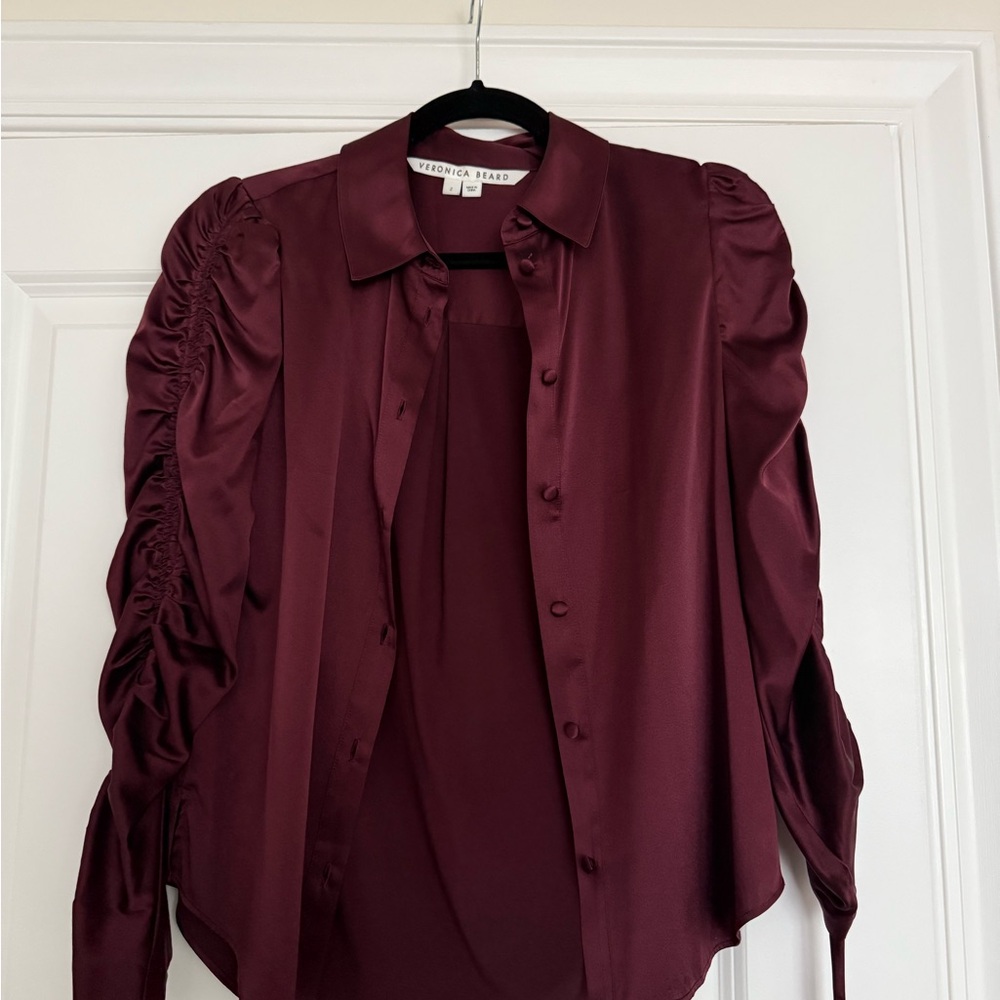 Veronica Beard Rich Burgundy Blouse